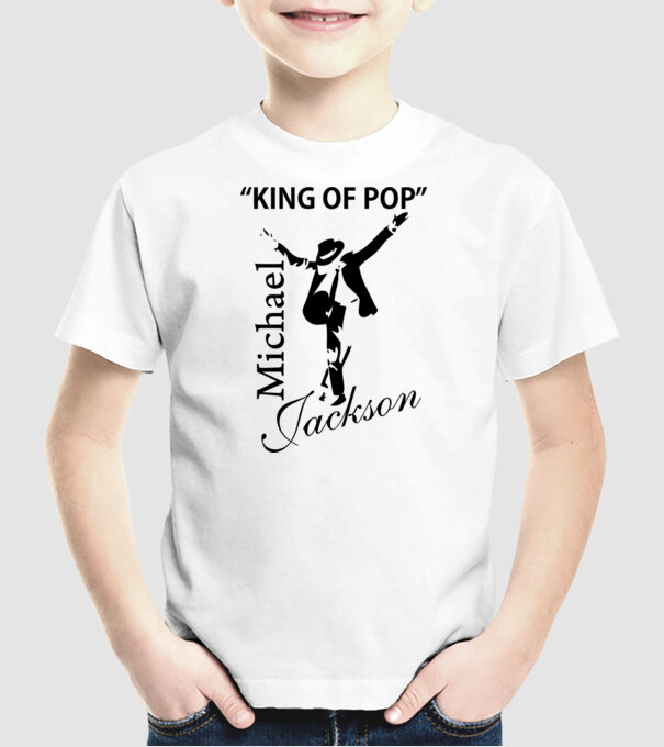 King Of Pop model alb pe tricou
