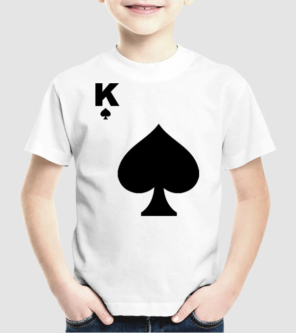 Rege model alb pe tricou