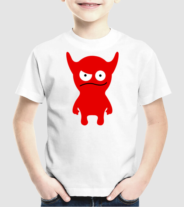 micul diavol model alb pe tricou
