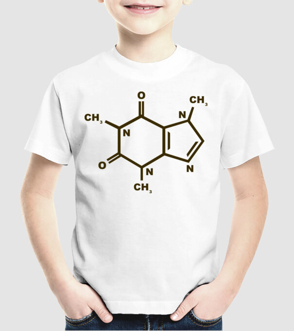 Coffeine model alb pe tricou