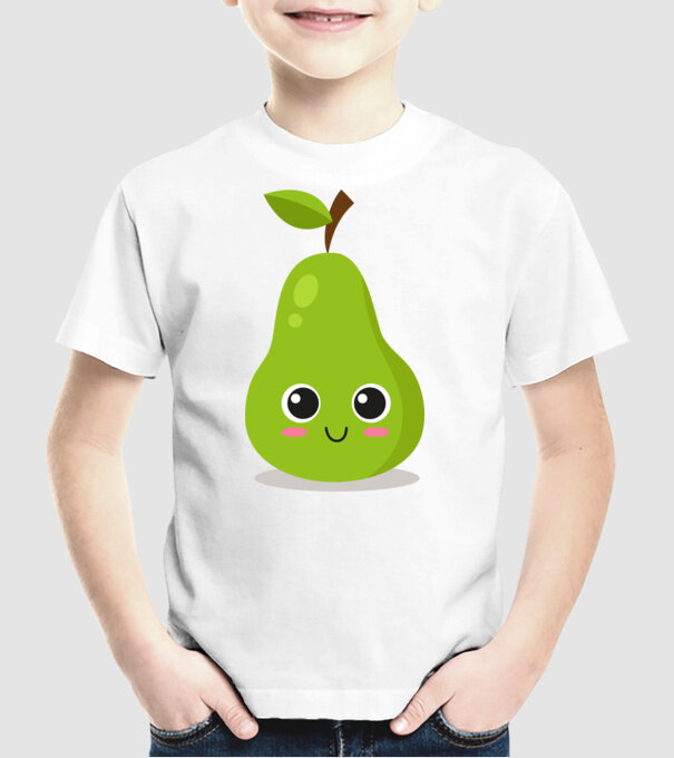 Pere model alb pe tricou