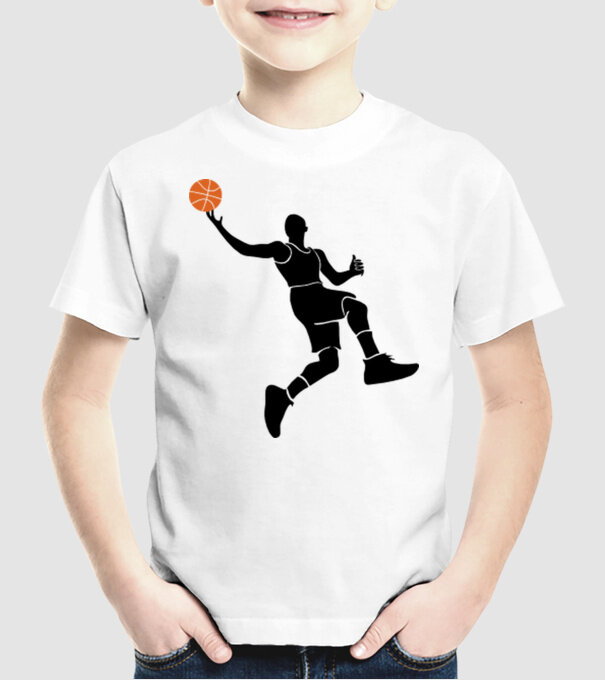 Baschet model alb pe tricou