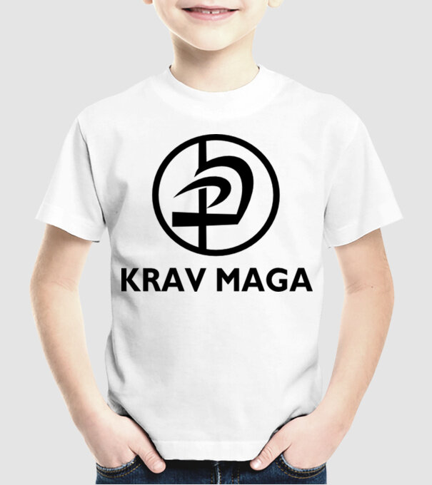 Kravmaga model alb pe tricou
