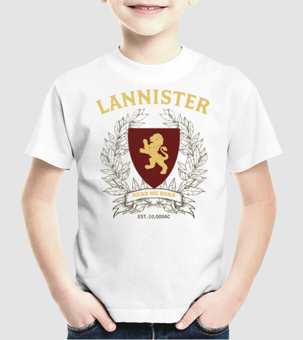 Lannister model alb pe tricou