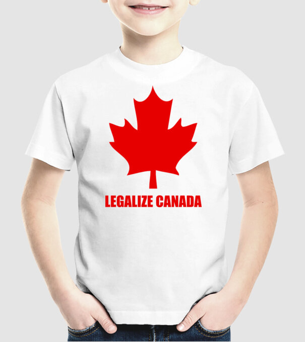 Legalize Canada model alb pe tricou