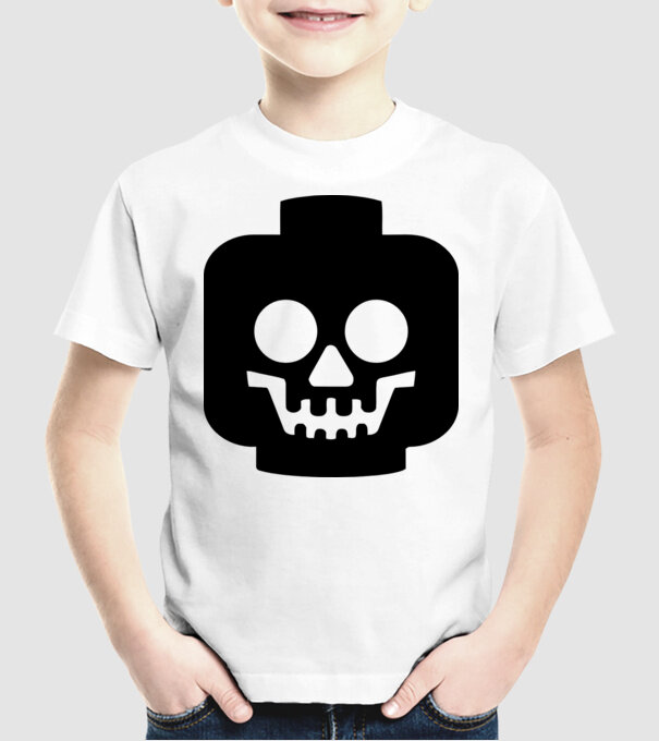 Lego Death Face.eps model alb pe tricou