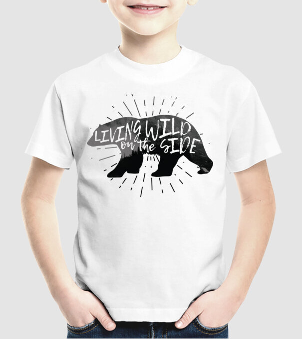 Living on a wild side model alb pe tricou