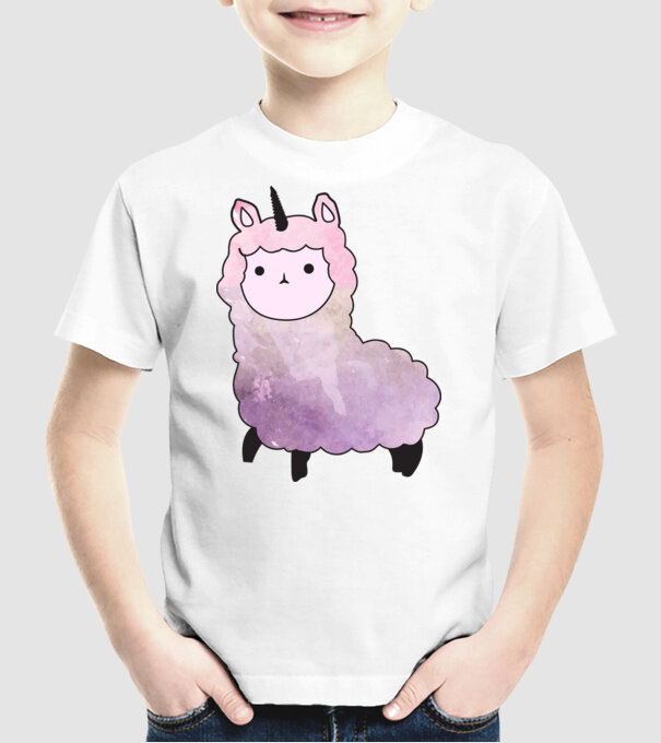 Llamacorn cutie model alb pe tricou