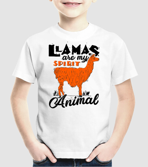 Llamas are my spirit animal model alb pe tricou