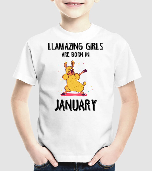 llamazing girls are born in january black model alb pe tricou