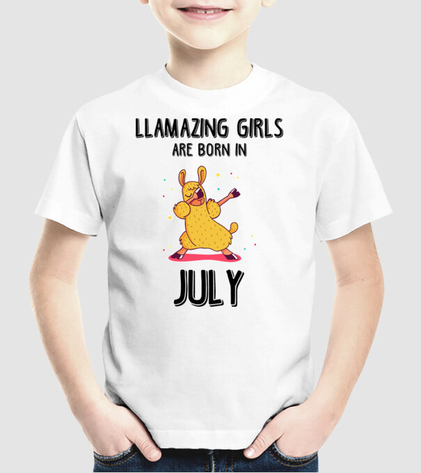 Llamazing girls are born in july black model alb pe tricou