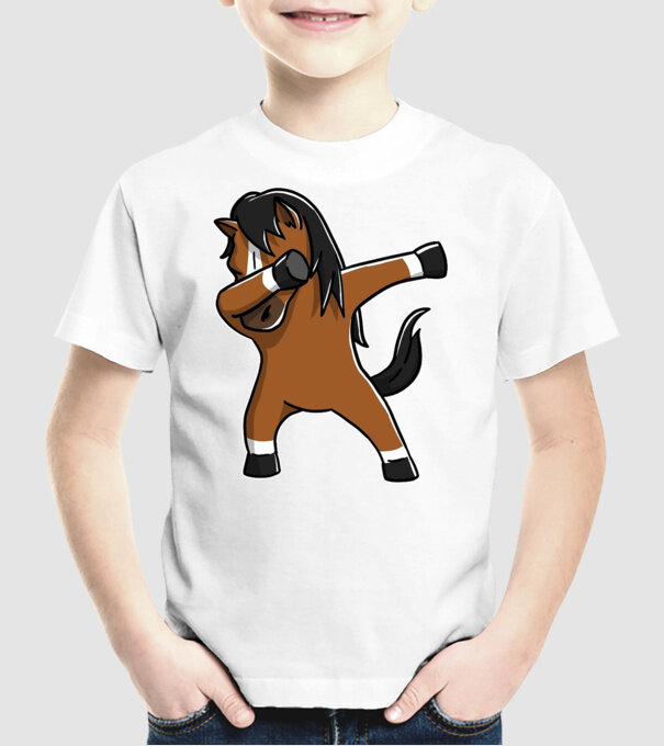 Cal DAB model alb pe tricou