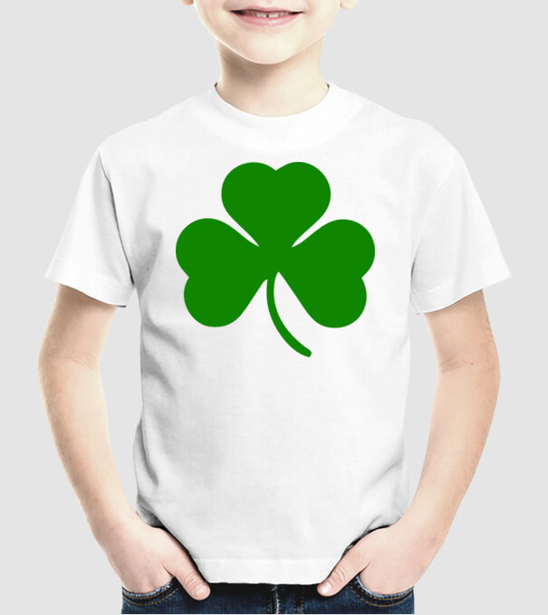 Trifoi model alb pe tricou