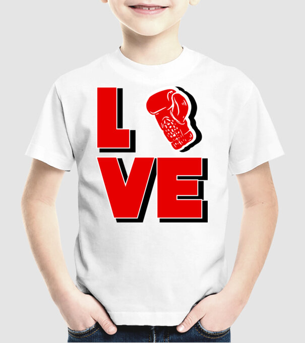LOVE BOX model alb pe tricou