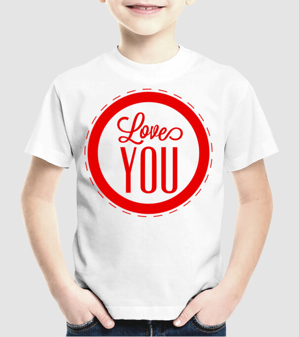 love you model alb pe tricou