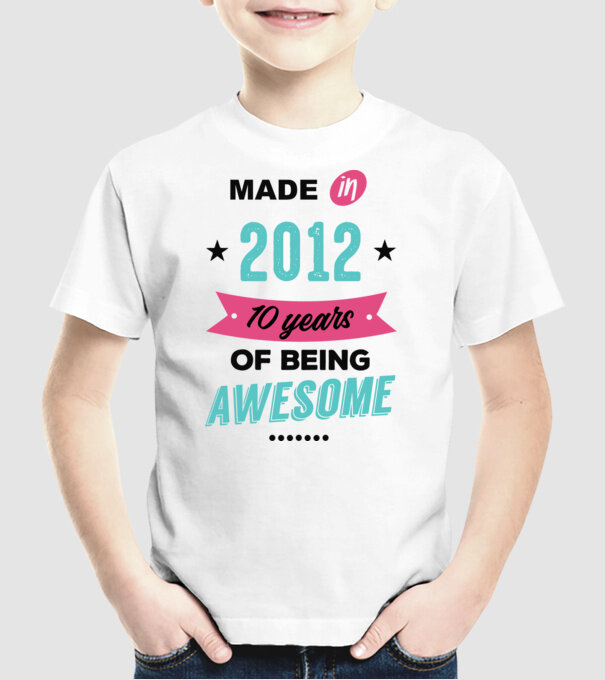 MADE in 2012 model alb pe tricou