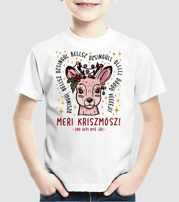 Cană dimensionată meri cristmăs djingăl bel model alb pe tricou