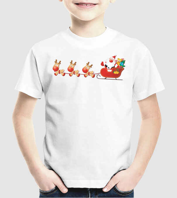 moș Nicolae model alb pe tricou