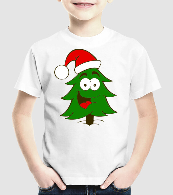 Brad Moș Crăciun 4 culori model alb pe tricou