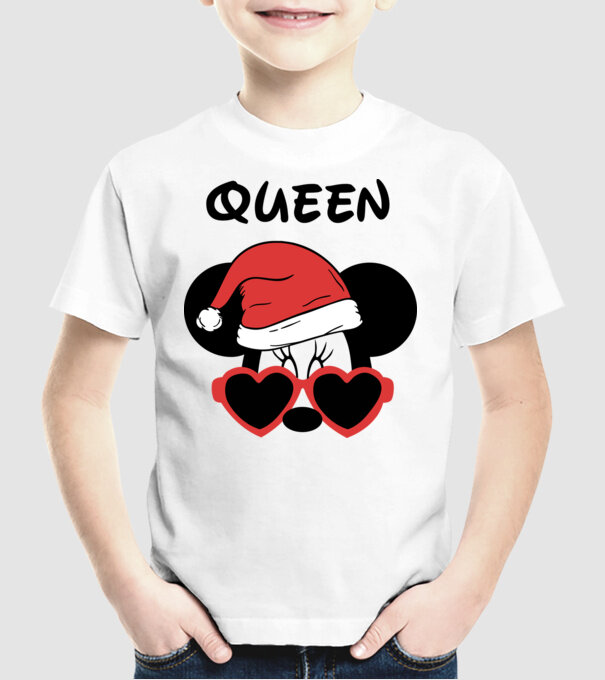 minnie santa queen model alb pe tricou