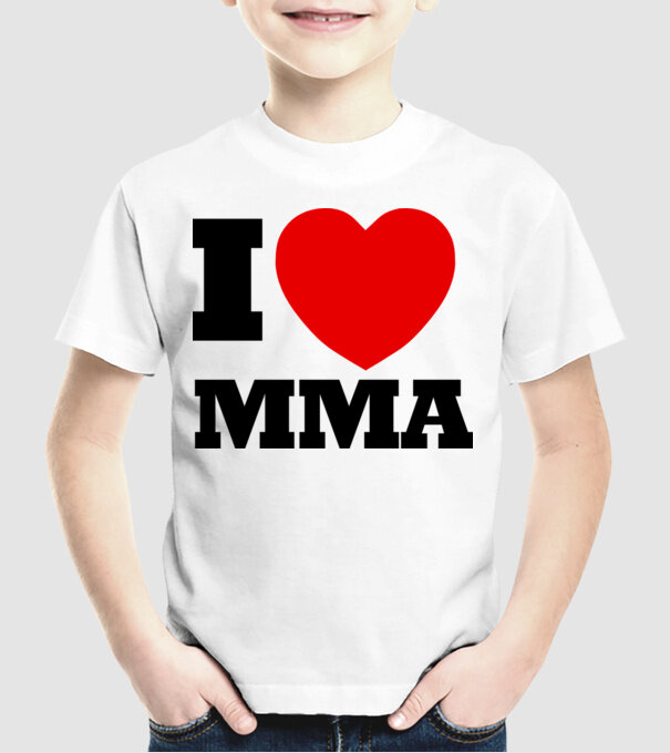 MMA LOVE model alb pe tricou