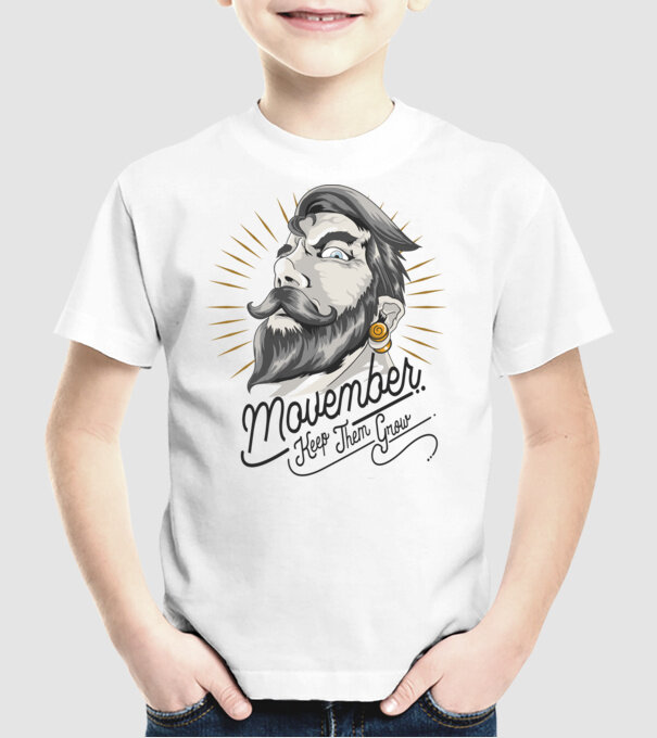 Movember Keep them grow No Shave November model alb pe tricou