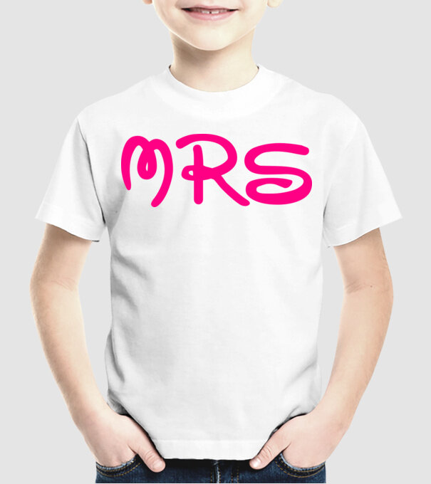 Mrs model alb pe tricou