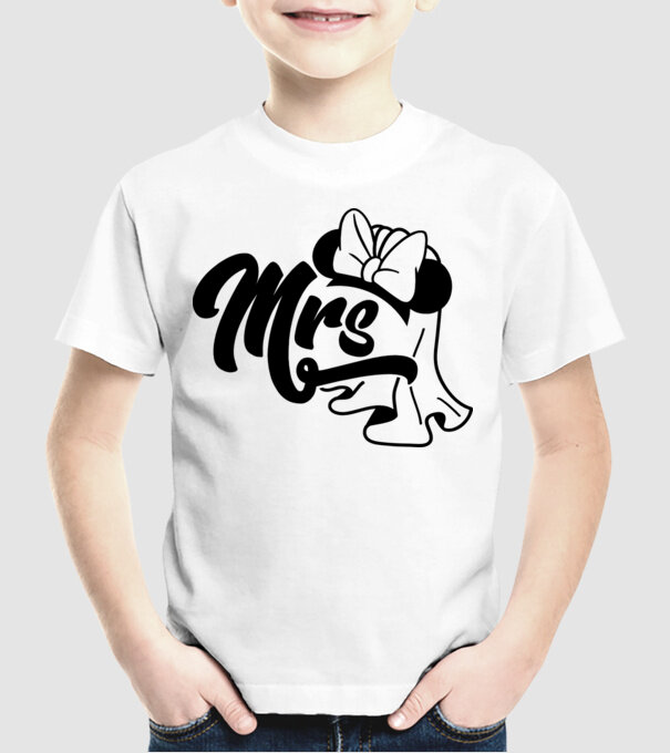 Mrs Mouse model alb pe tricou