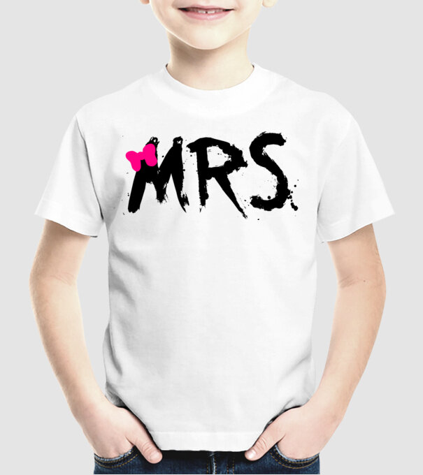 Mrs. model alb pe tricou