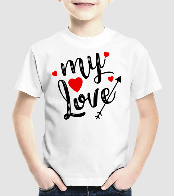 My love model alb pe tricou