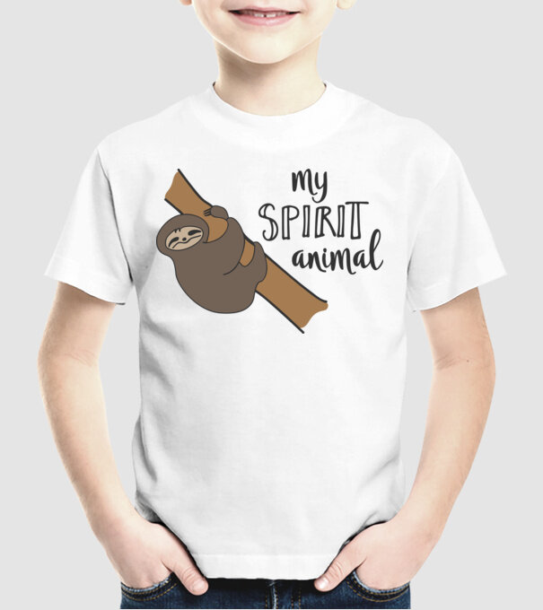 My spirit animal model alb pe tricou