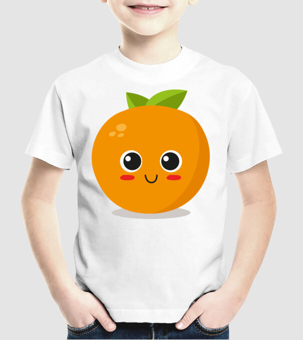 Portocală model alb pe tricou