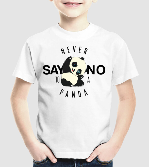 Never say no model alb pe tricou