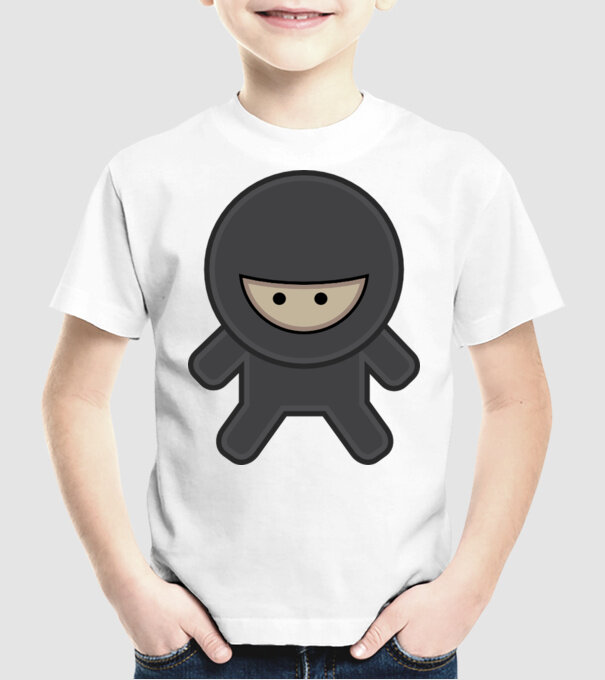 ninja model alb pe tricou