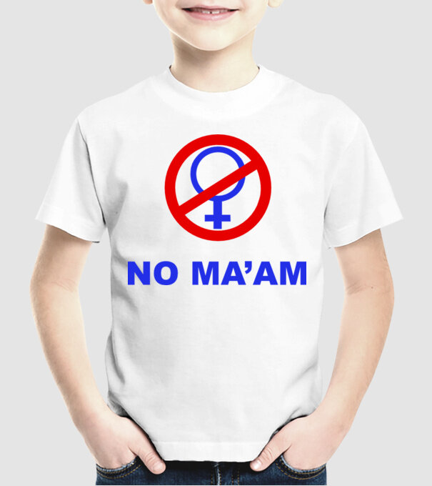 No maam eleje model alb pe tricou
