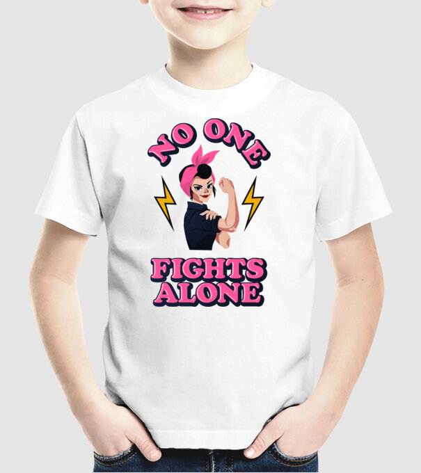 No one fights alone pinup model alb pe tricou