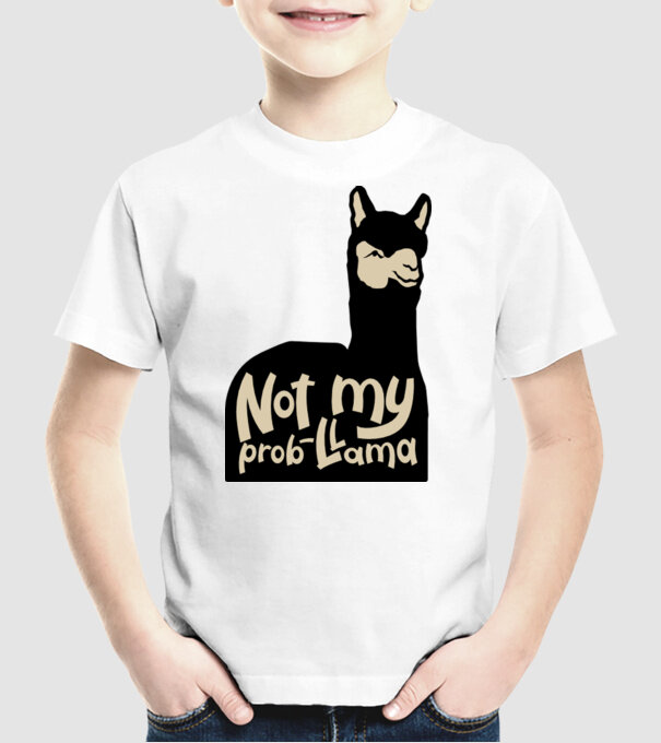 Not my problama model alb pe tricou