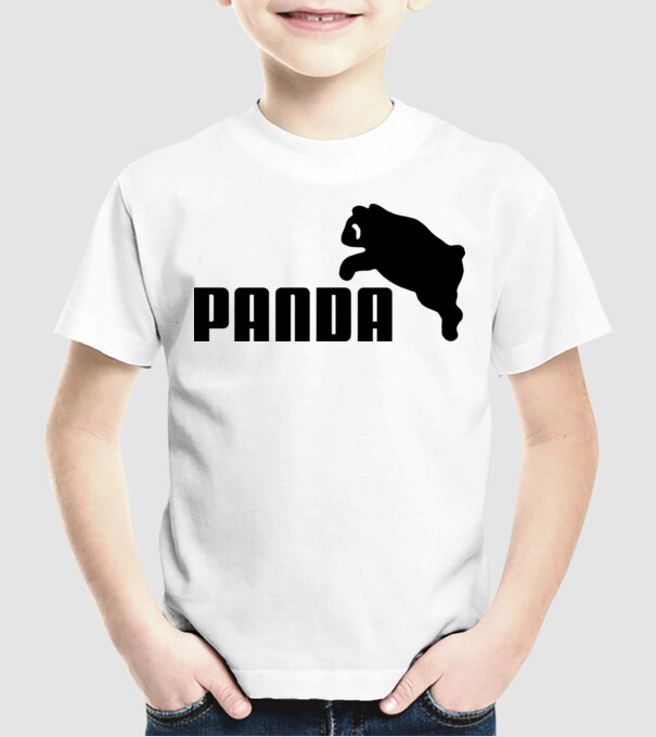 PANDA model alb pe tricou