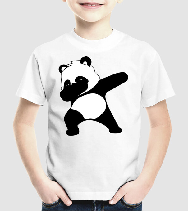 Panda DAB model alb pe tricou