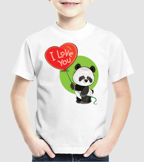 dragoste panda model alb pe tricou