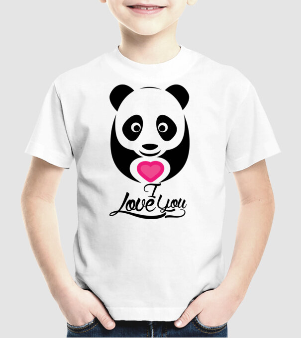 PandaHeart model alb pe tricou