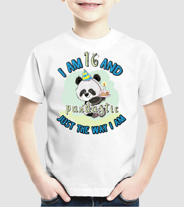 PANDASTIC 16 model alb pe tricou