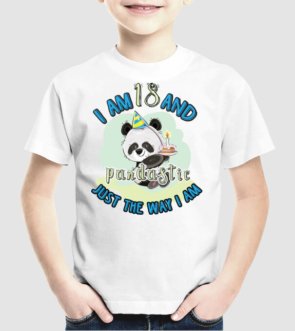 PANDASTIC 18 model alb pe tricou