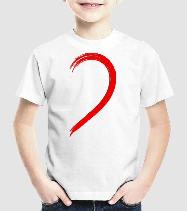 Inimă pereche stânga model alb pe tricou