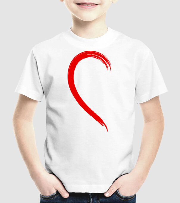 Inimă pereche dreapta model alb pe tricou