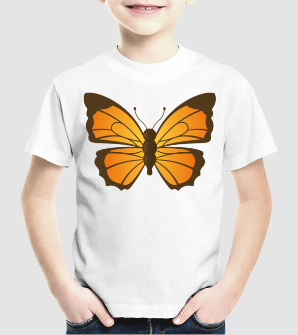 Butterfly model alb pe tricou