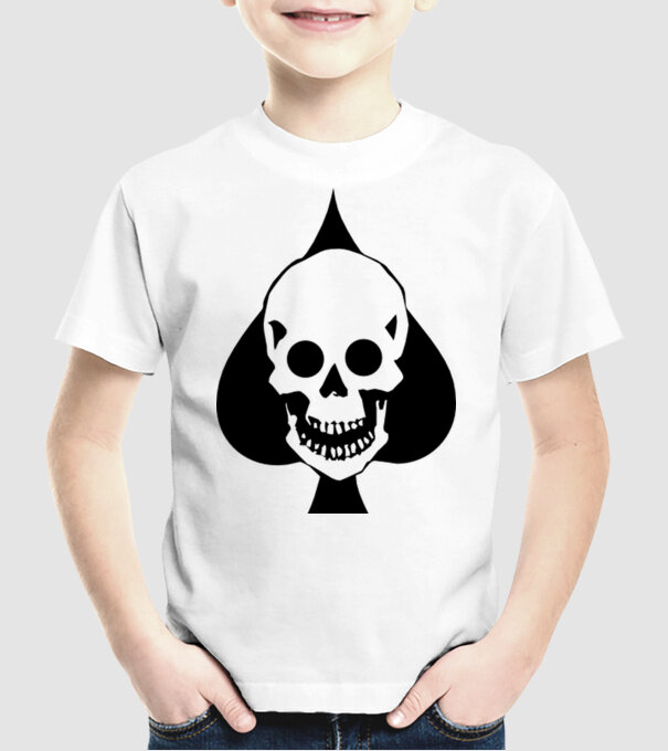 Craniu pică model alb pe tricou