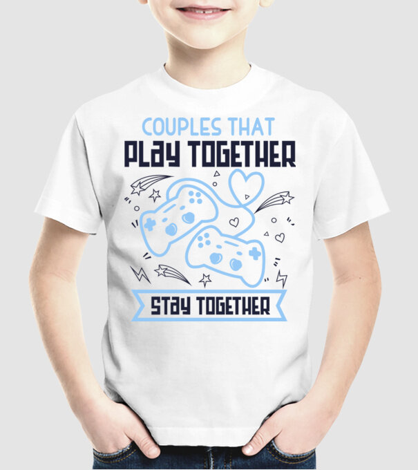 Play together model alb pe tricou
