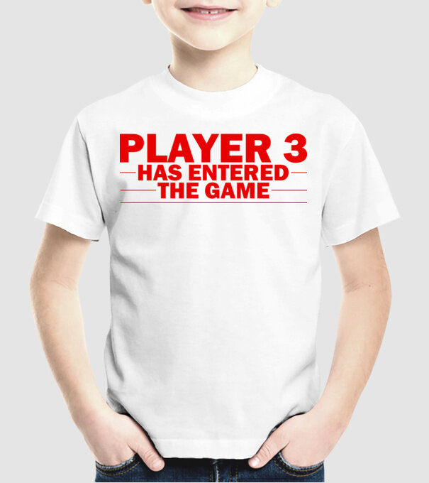 Player 3 entered the game model alb pe tricou