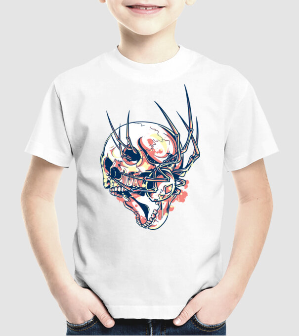 Păianjen model alb pe tricou